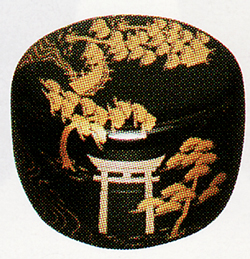 平棗 住吉蒔絵【販売】-茶道具は京都しみず孔昌堂