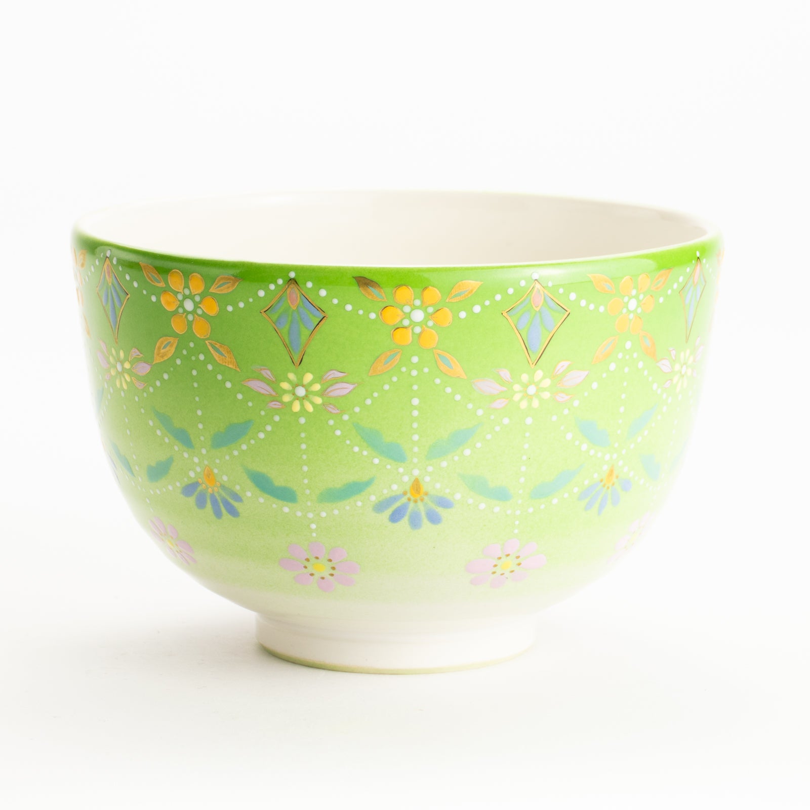 京都 清水焼】抹茶碗 萌黄”瓔珞” 山岡善高｜コトポッター