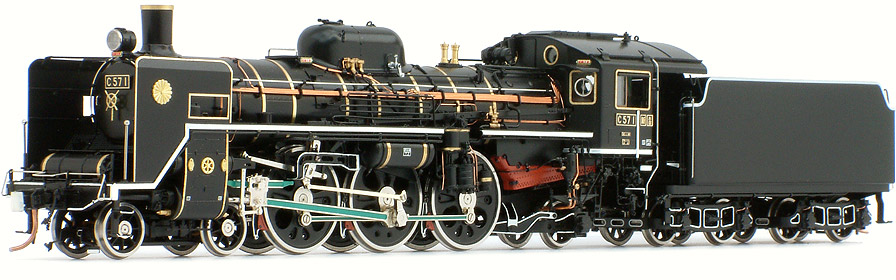 HOゲージ 天賞堂アダチ C57門デフ蒸気機関車、メンテナンス済 HO