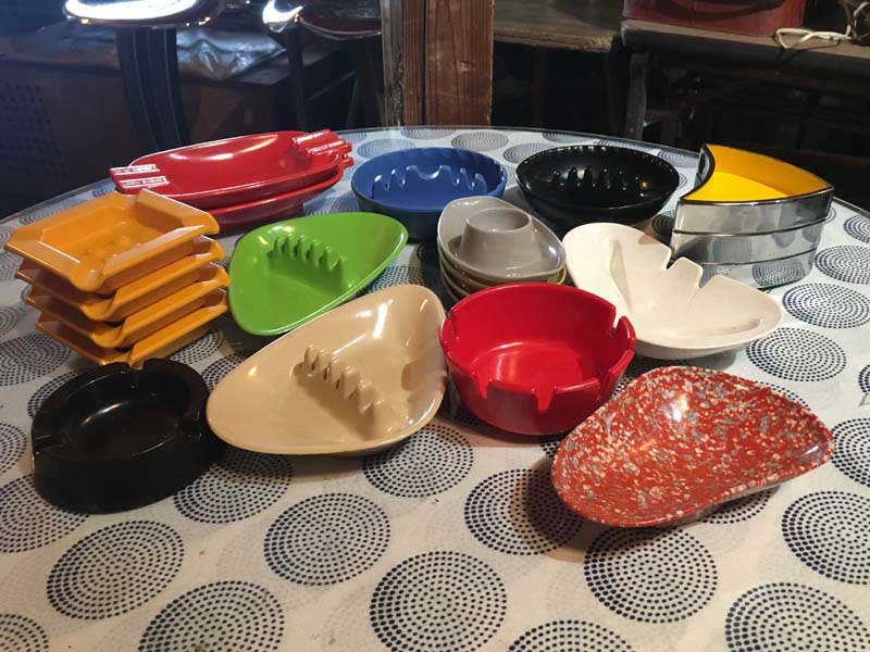 Antique、Vintage、ARWAY Ashtray メラミン製 マーブル模様 アルウエイ