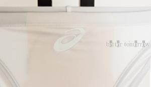 競泳水着 アシックス asics メンズ Lサイズ AMA87T ホワイト（ロゴ色