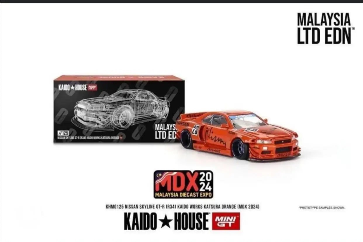 Mini GT x Kaido House MDX 2024 #125 Nissan Skyline GT-R (R34