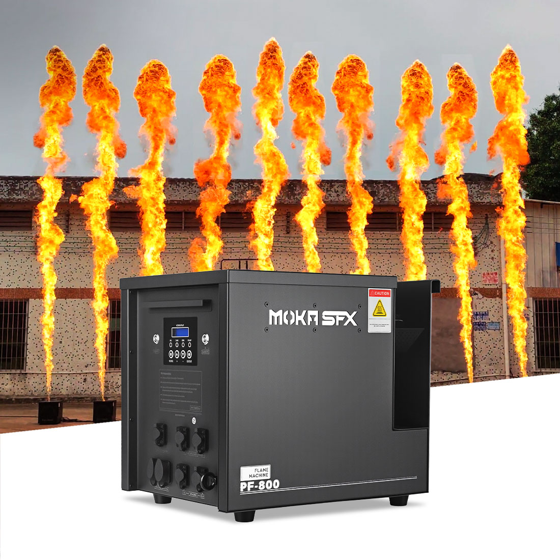 10m Rainproof Flame Machine for Outdoor Stage – PF-800 | MOKA SFX