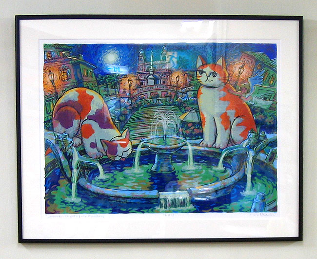 H*u様 マイケル・ルー シルクスクリーン 版画 猫 cat Michael L H*u様