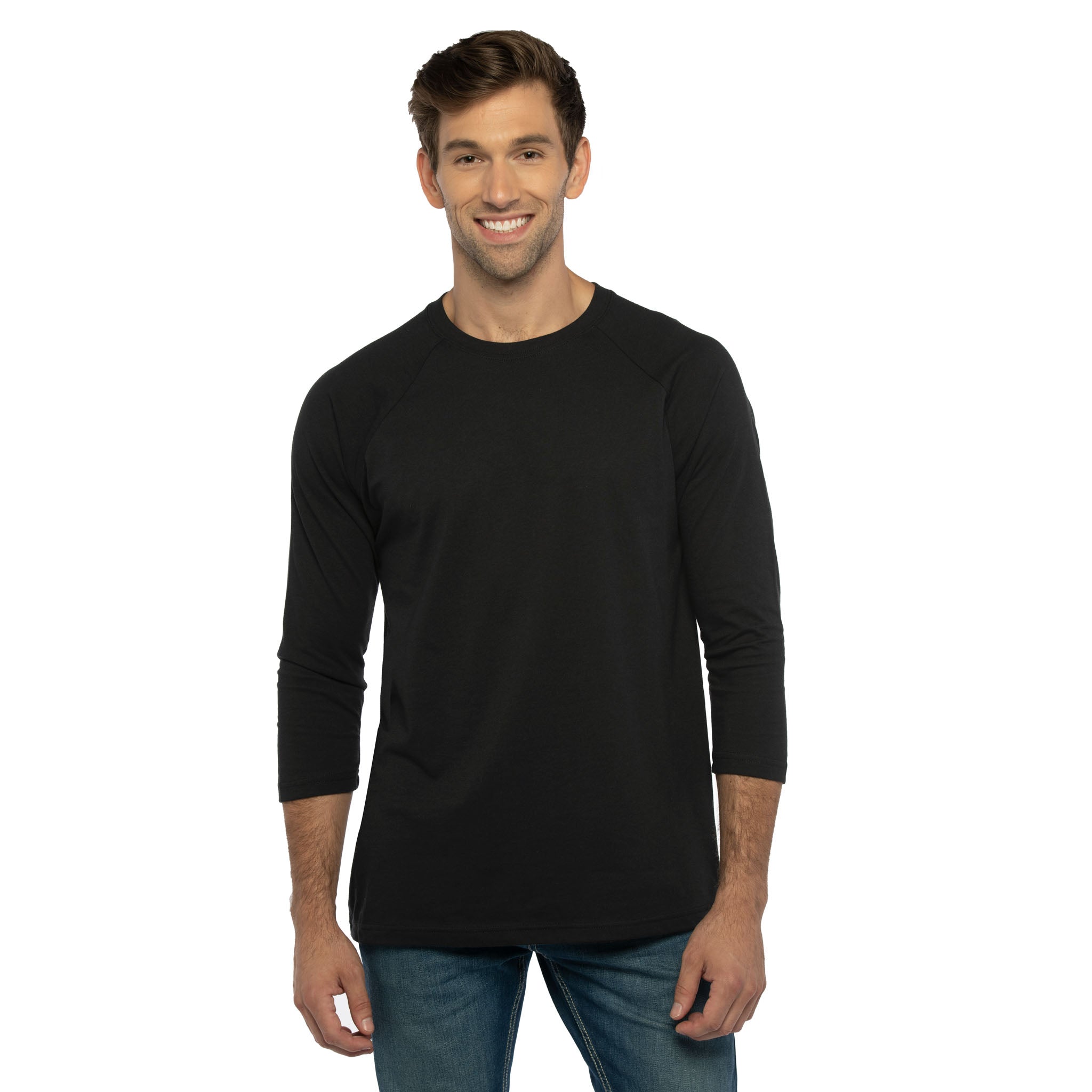 CVC 3/4 Raglan T-Shirt - Black | 6251 | Next Level Apparel