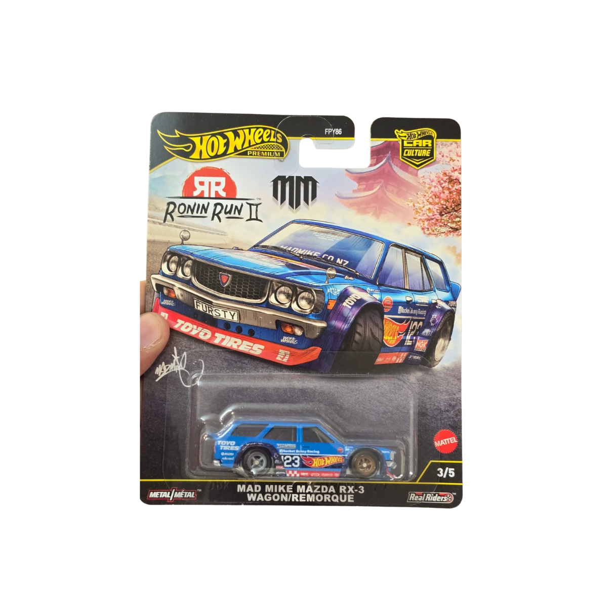 Mad Mike Mazda RX-3 Wagon Blue | Hotwheels Premium – OGMini.com