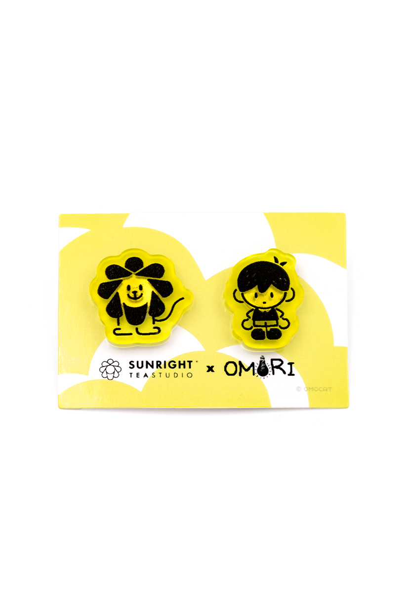 SUNRIGHT TEA x OMORI Frosted Pin Set – OMOCAT