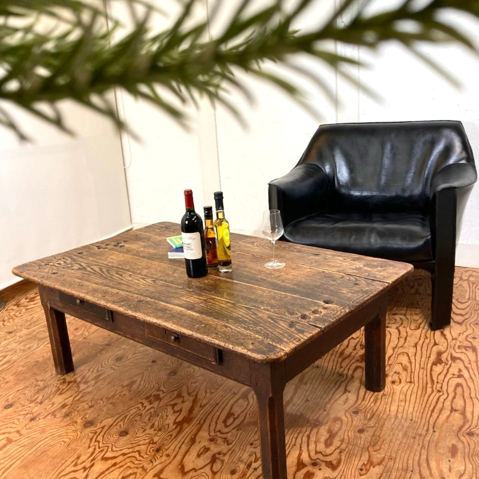 英国 アンティーク オーク無垢材 ローテーブル リビングテーブル