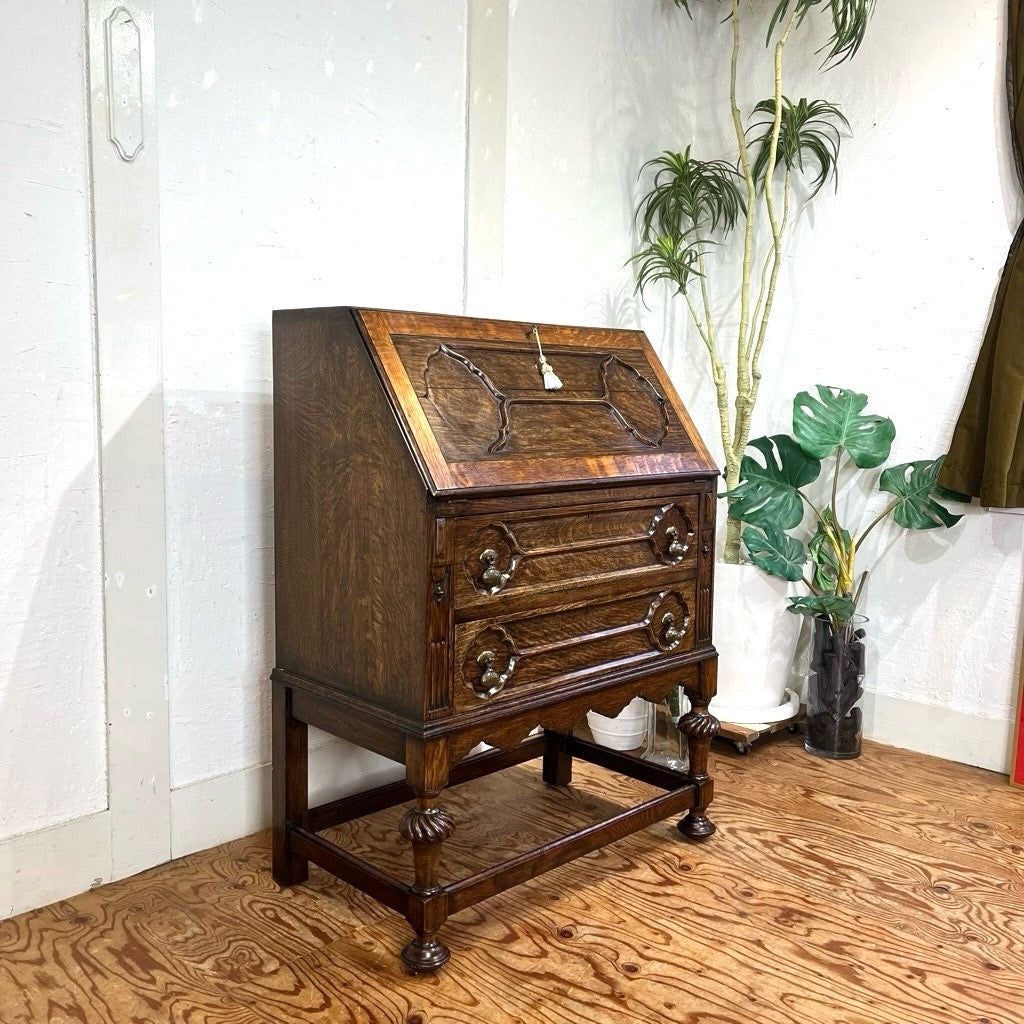 イギリス アンティーク 家具 ライティング ビューロー 英国 チェスト