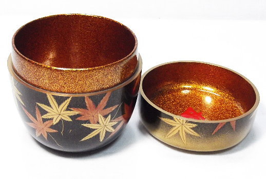 岩倉 隆斎造 紅葉蒔絵大棗（共箱二重箱 鵬雲斎箱書） | 骨董 通販