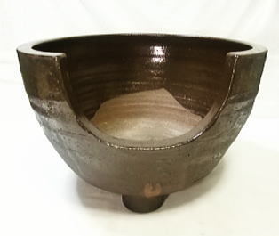 江戸時代後期の茶陶作品 京都・嵐山 嵯峨焼 楽焼茶碗 時代箱付