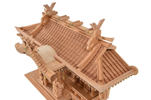 総ケヤキ材 最高級 入母屋屋根三社