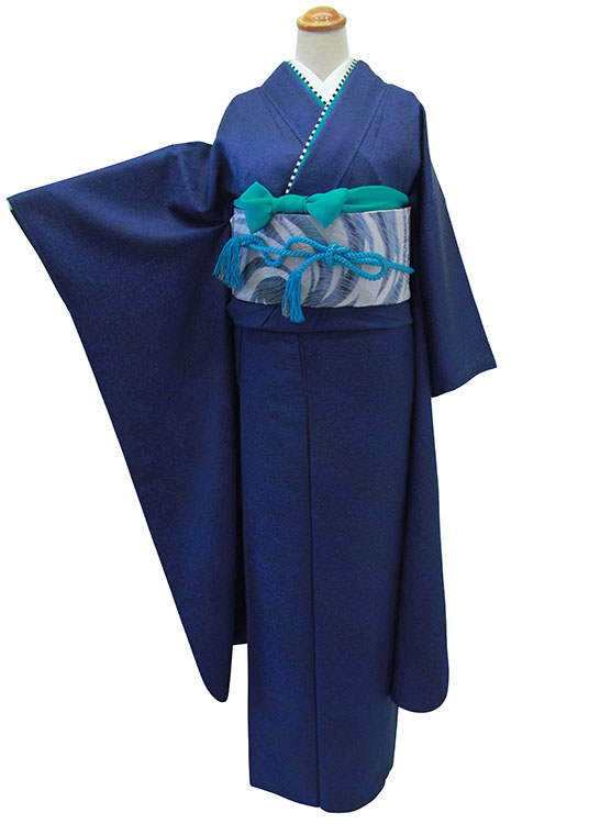 RF-181ネイビーブルー（濃紺）無地振袖 それいゆ振袖レンタル