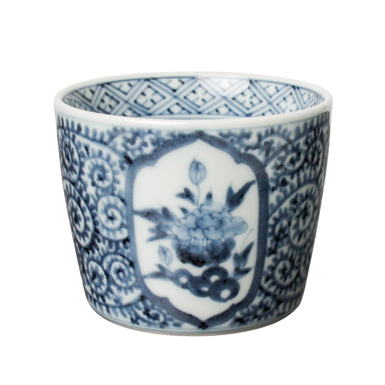 美品 染め付け 鳳凰 唐草 蕎麦猪口 そば猪口 時代物 絵柄が素敵な