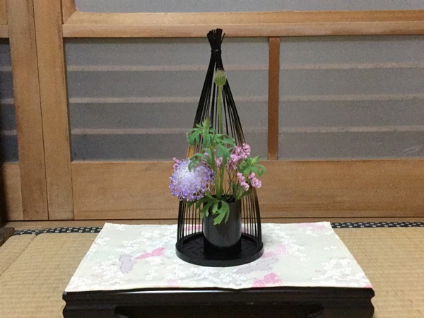 駿河竹千筋細工 花器 雪ん子