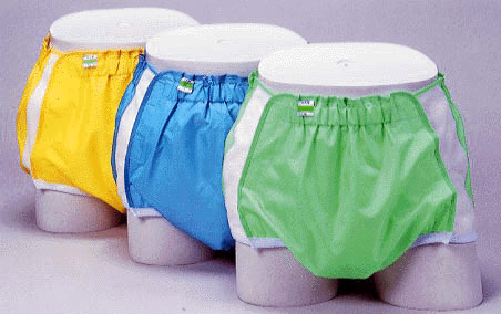 介護おむつカバー 白 中人用 塩ビにナイロン 金属ホック付き 3S位の