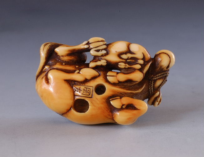 根付(netsuke)】人物の根付 友重 木製 江戸時代 根付ギャラリー 江戸