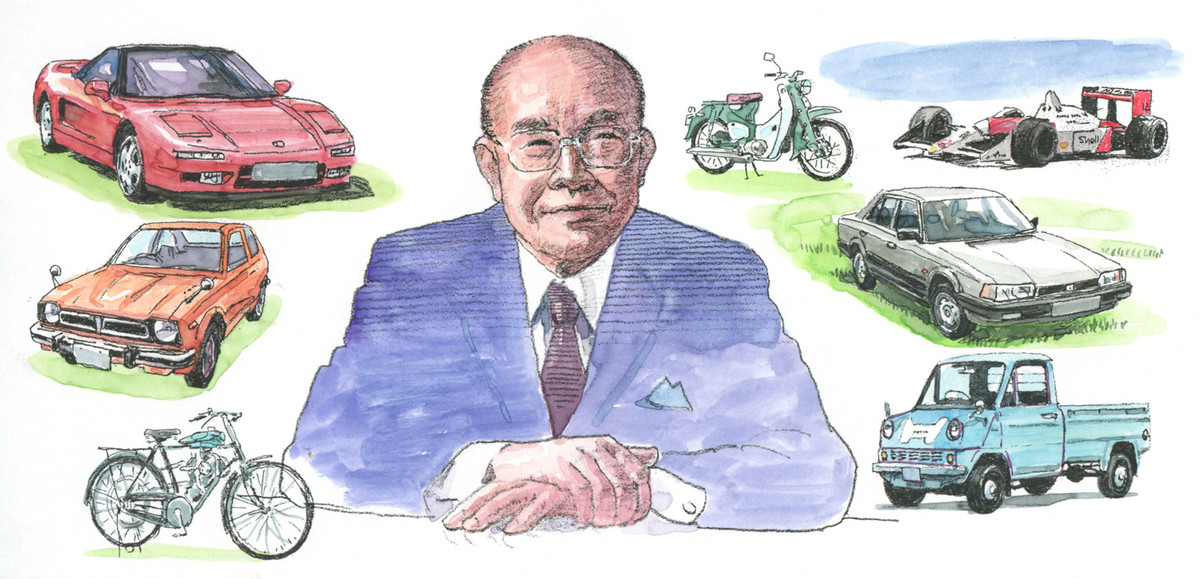 本田宗一郎 本田宗一郎 色紙絵 直筆彩色画 色紙 HONDA ホンダ 第32回：本田