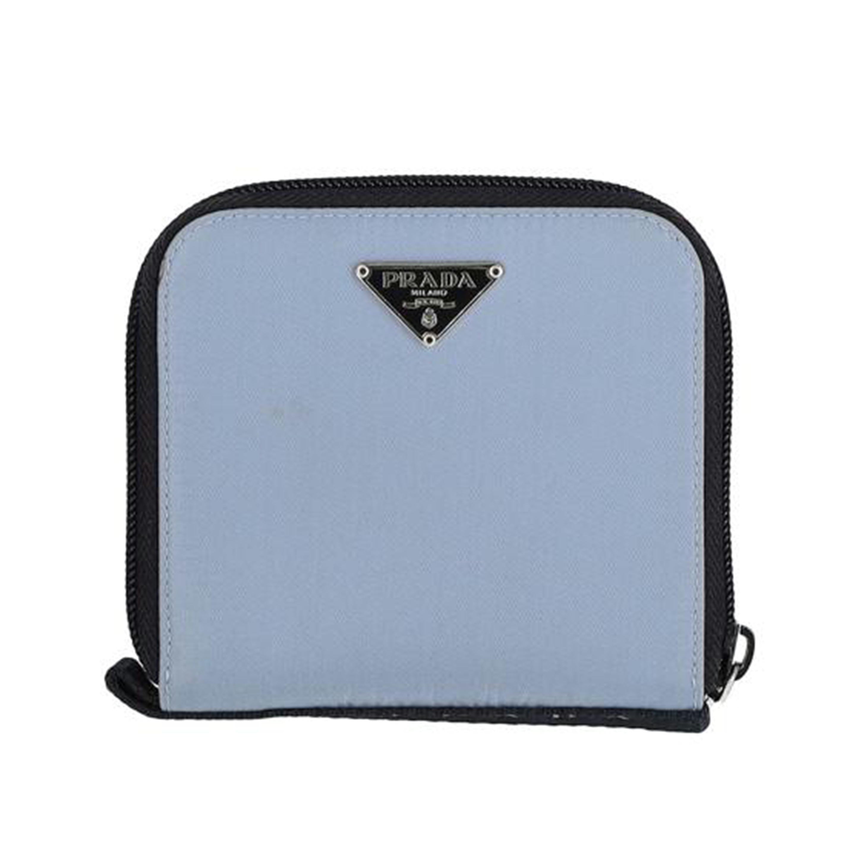 PRADA プラダ PRADA 二つ折りナイロン財布 水色 財布/ブランド