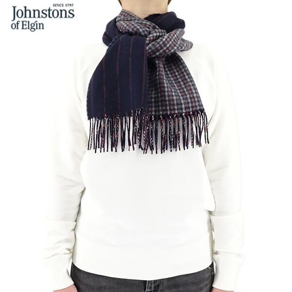 Johnstons ダブルフェイス マフラー ジョンストンズ カシミヤ マフラー