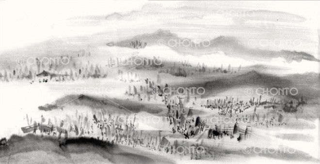 水墨画イラストレーター渡邊ちょんとwow!CHONTO illustration