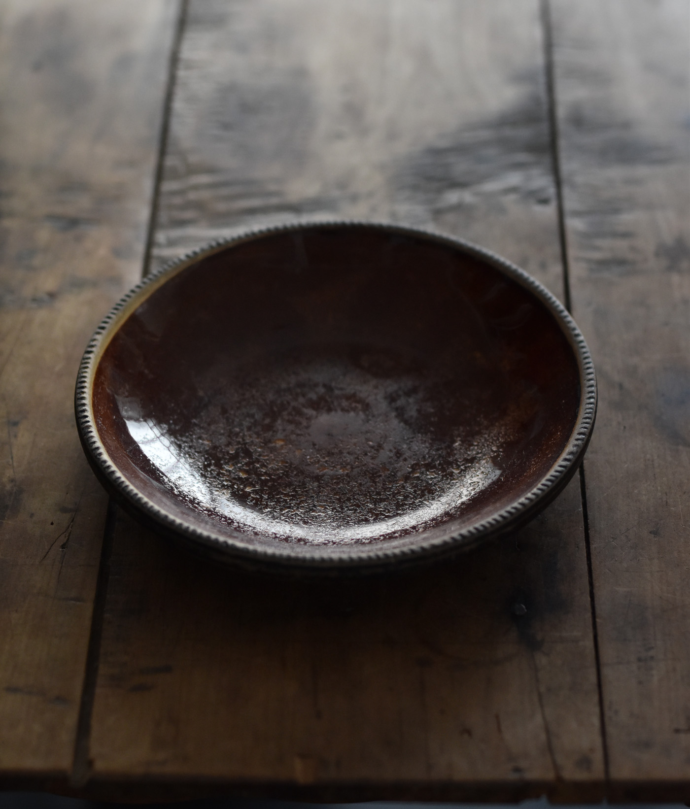 19世紀 アメリカ レッドウェア皿 スリップウェア 古民藝 アンティーク