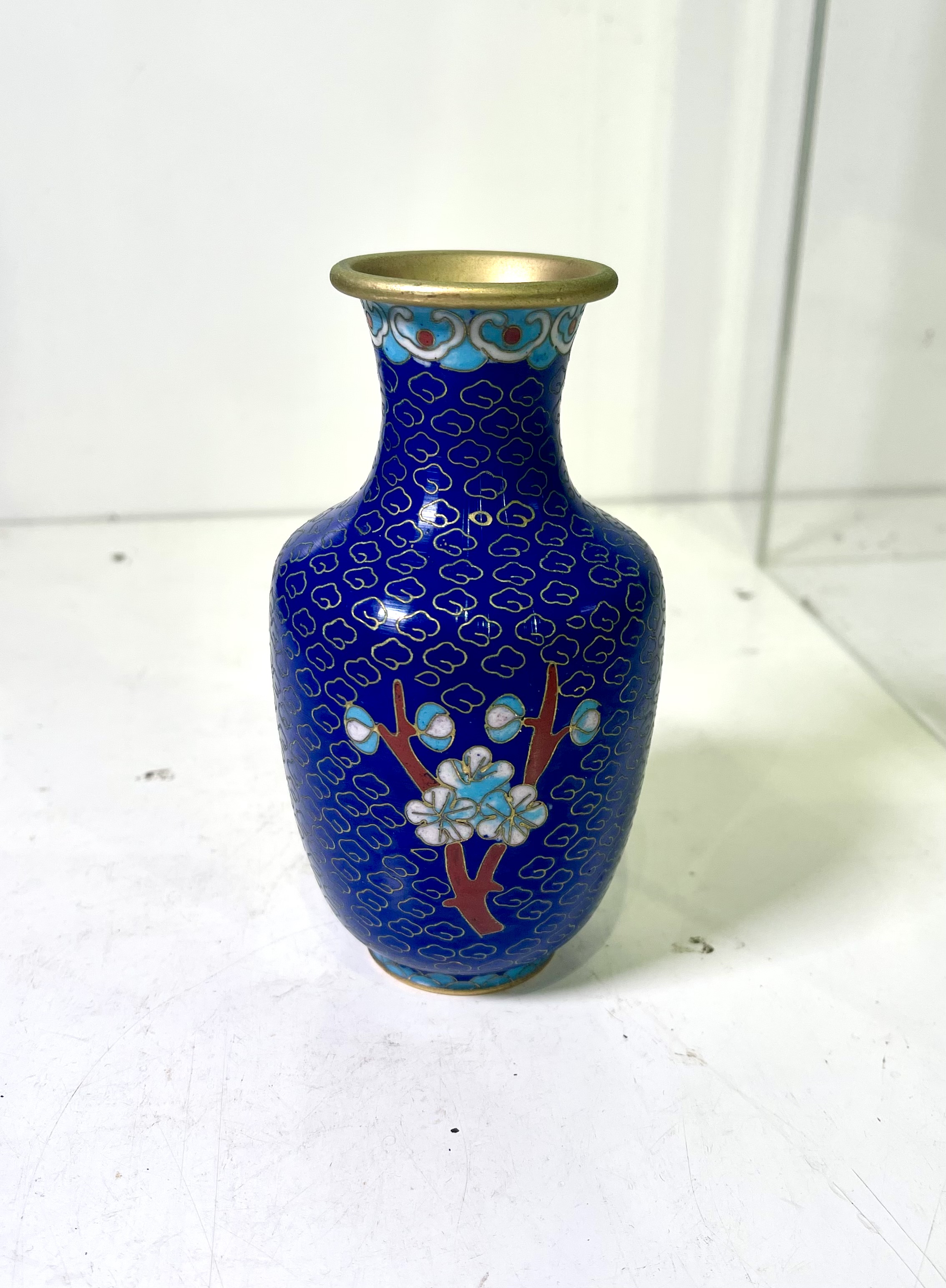 2491 七宝焼 景泰藍 琺瑯 花瓶 2491 七宝焼 景泰藍 琺瑯 花瓶 2491