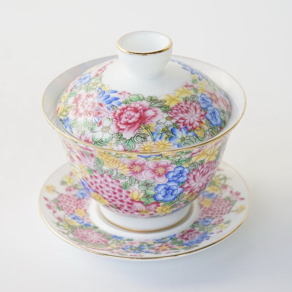 蓋碗 景徳鎮 粉彩 萬花 110ml – 遊茶オンラインショップ