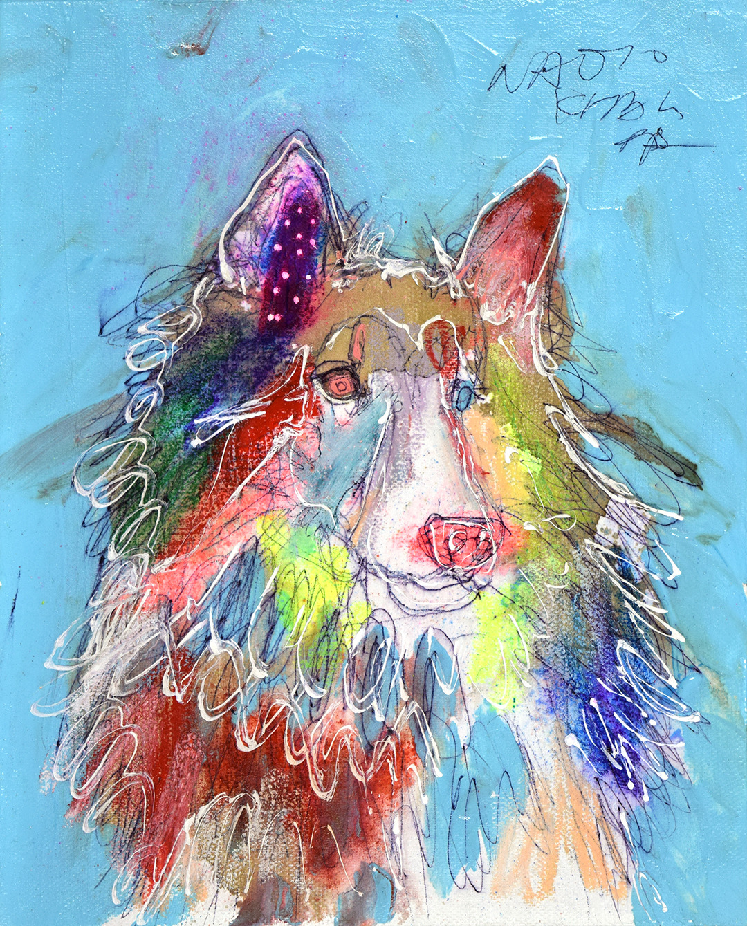 NAOTO KITAMURA 犬の絵 F3 2019年制作