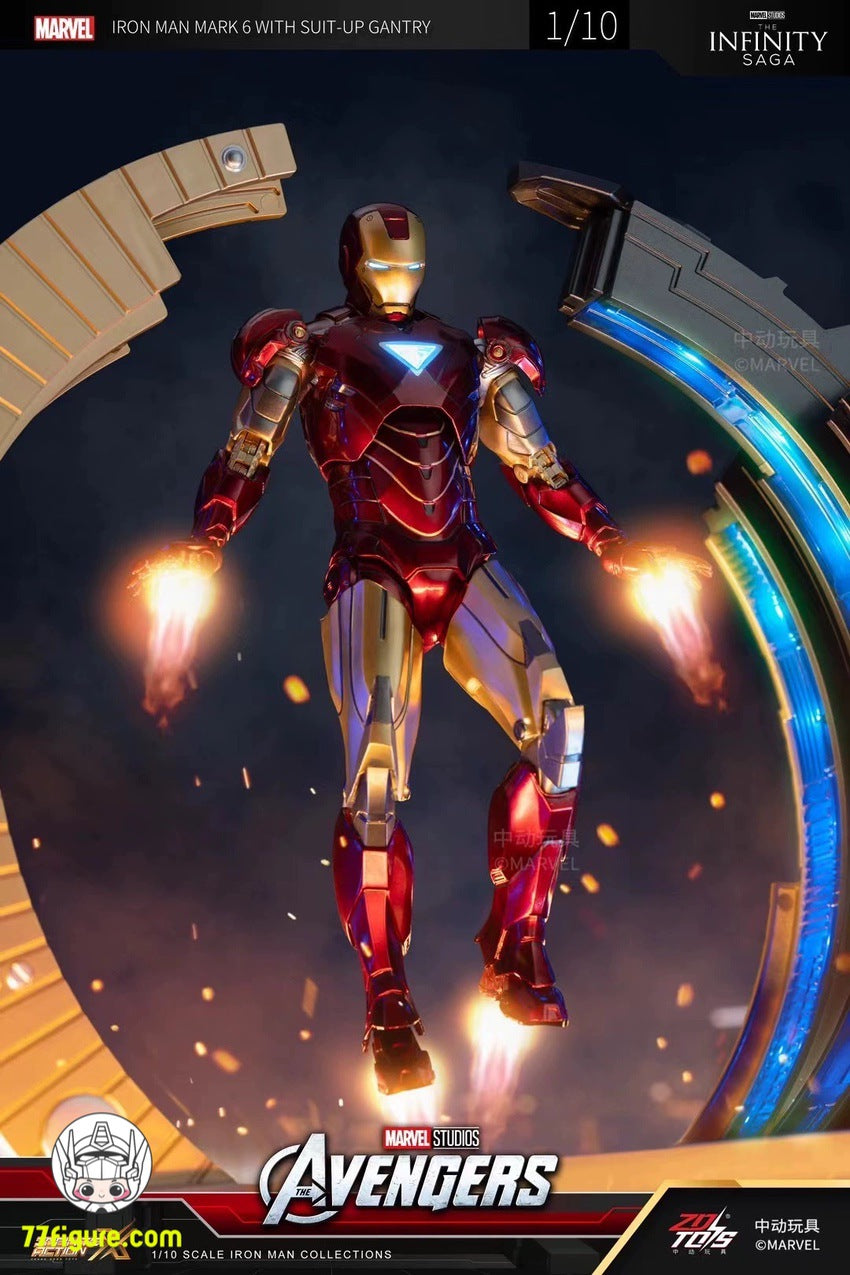 中動玩具 マーベル正規品 1/10 アイアンマン マーク 6 & スーツアップ