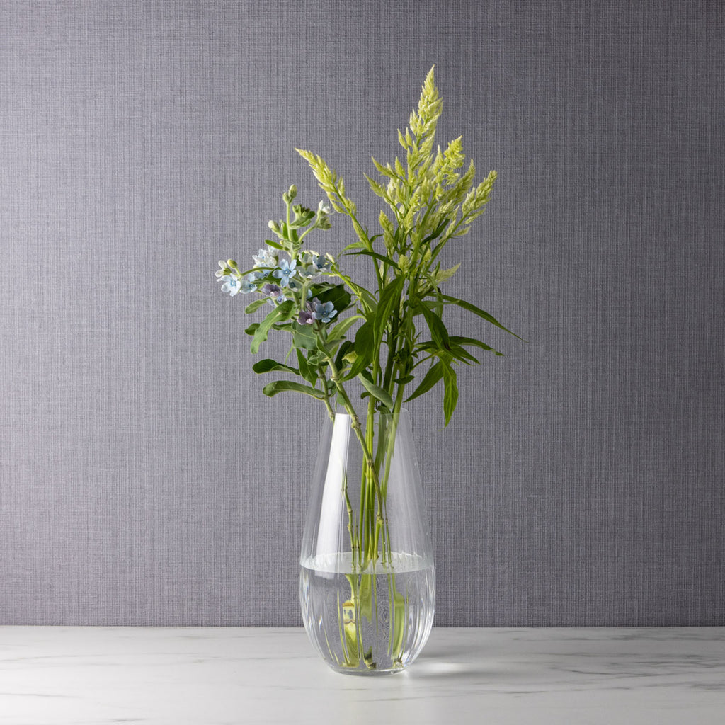 ボヘミア クリスタル製 花瓶 花柄装飾 フラワーベース チェコ Amazon