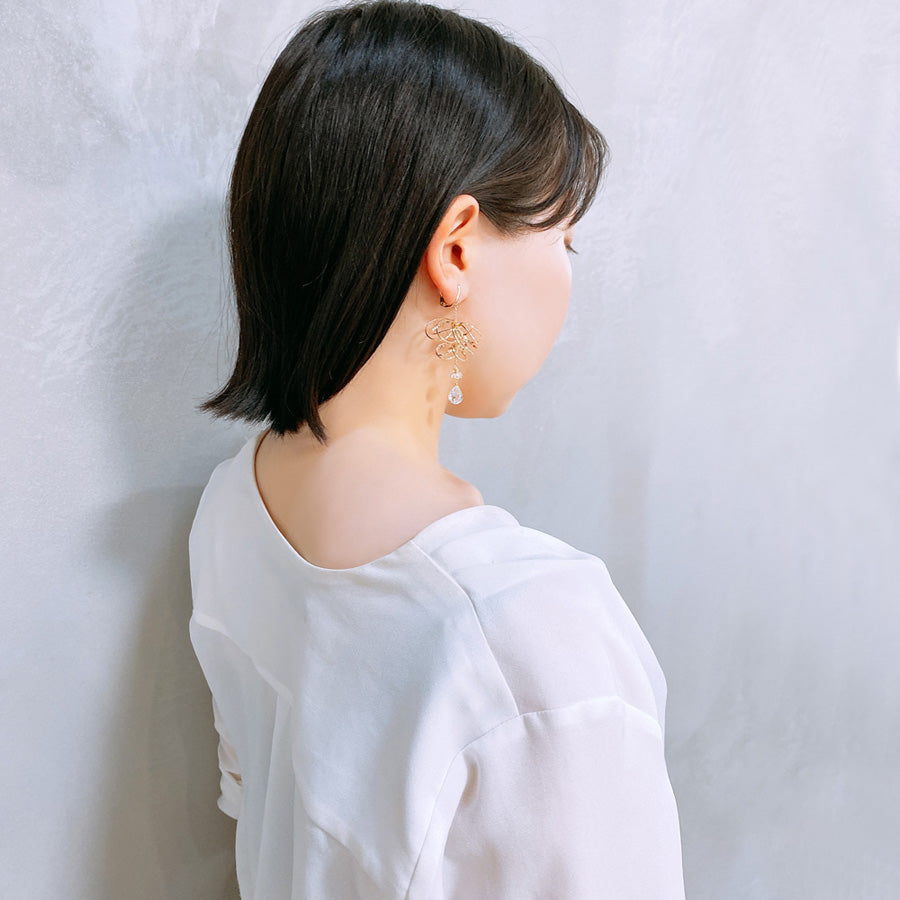 K14GF/SV 煌めくシャンデリア イヤリング｜GFE4140