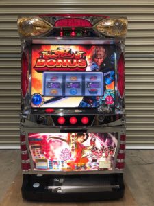 パチスロ 実機 新鬼武者 茜パネル コイン不要機付き 水戸にてスロット