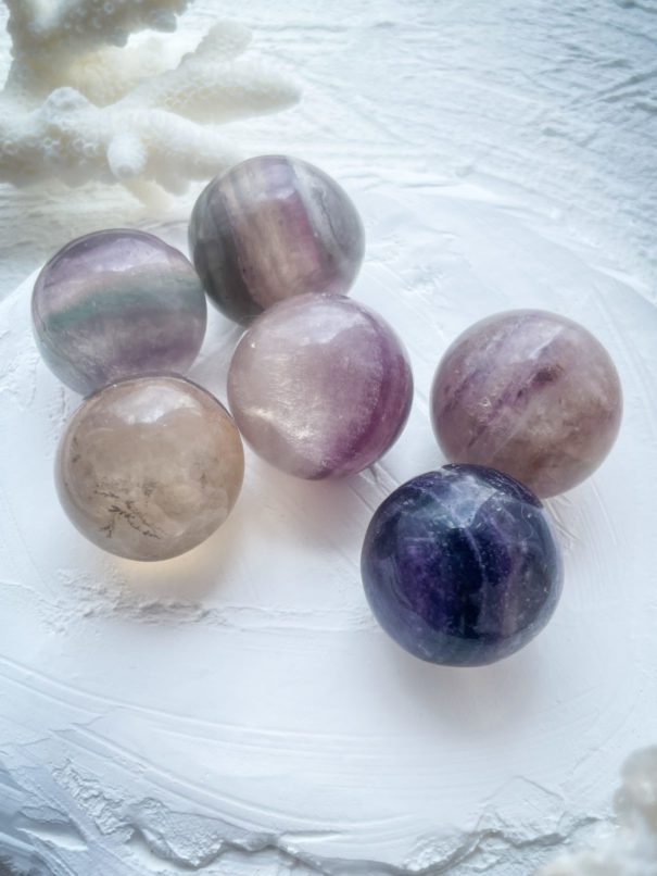 一点物】 フローライト スフィア 丸玉 ✩.*˚ インテリア 一点物