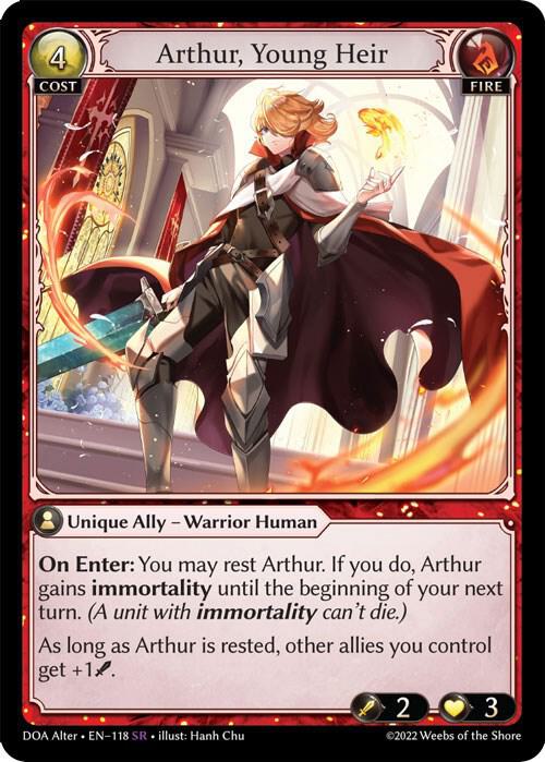Arthur, Young Heir - Dawn of Ashes Alter Edition - Grand Archive