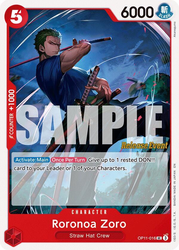 Roronoa Zoro - A Fist of Divine Speed Release Event Cards - One