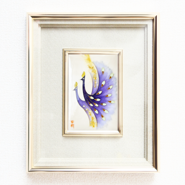 吉田武 七宝焼 額縁 鶴 飛翔 舞鶴 七宝画 吉田武七宝焼額縁鶴飛翔 舞鶴