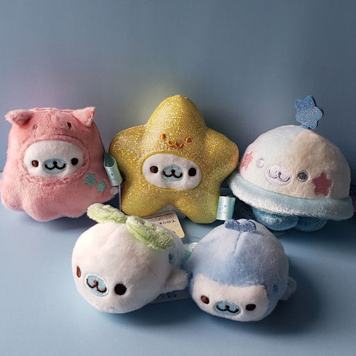 新 まめゴマ スーパーもちもちぬいぐるみ M うみうし 水族館 まめごま