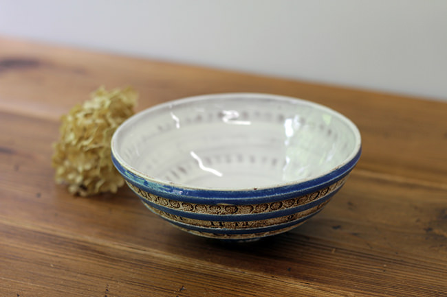 稲右衛門窯】彩色マルチボウル/青/（径 16.5cm） | 【丹波のイロドリ