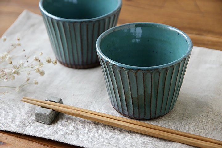 丸八窯】そばちょこ/青/（径 10cm） | 【丹波のイロドリ】丹波焼(陶器