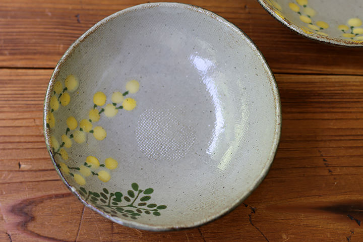 末晴窯】浅鉢/ミモザ/グレー/（径 13.5cm） | 【丹波のイロドリ】丹波