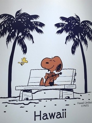 美品】日焼けスヌーピー キャンバス画 ハワイ限定品 SNOOPYハワイ