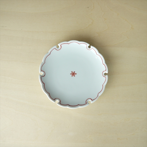 伊万里焼/青山窯/鍋島小皿 赤絵小花雪輪皿（大）/Φ11 - テーブルライフ