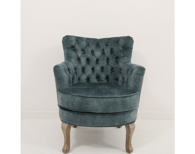 1人掛けソファ ラウンジチェア ベルベットグリーン x 猫脚(ヒトリガケ