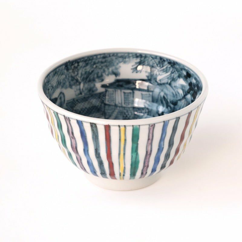 陶房六斎 幸之介窯（とうぼうろくさい こうのすけがま） 山水彩十草 飯