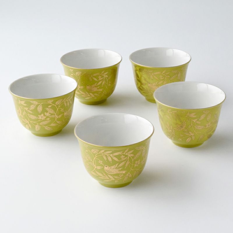 シリーズ以外・その他 萌葱金彩 お茶呑茶碗 木箱入 〈5個〉 美濃焼 |皿