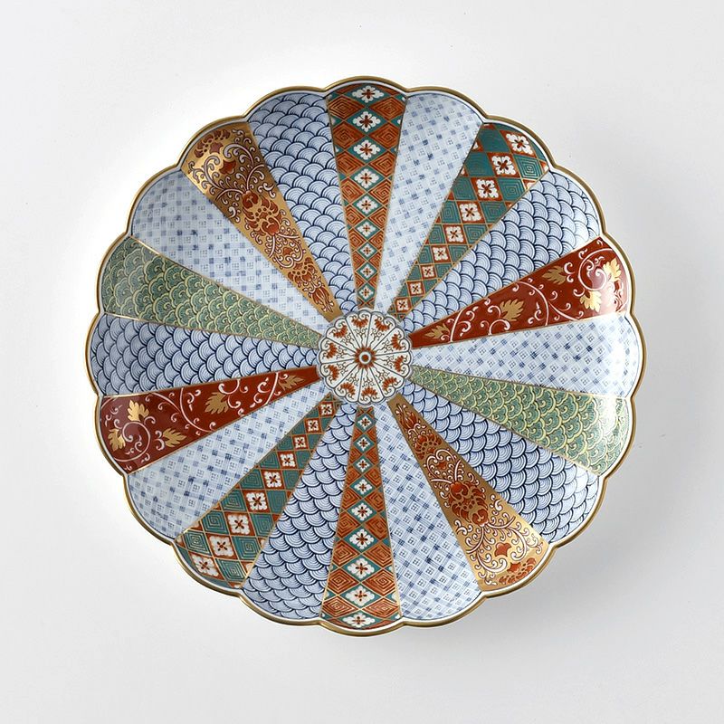 古伊万里シリーズ 【波佐見焼】菊割花地紋 8号皿〈1枚〉 |皿や鉢など和