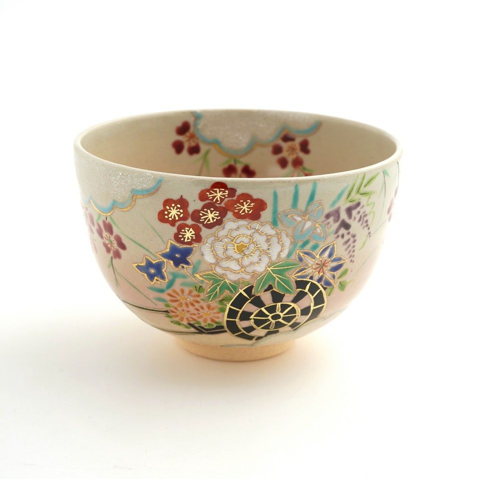京焼・清水焼 抹茶碗 【京焼・清水焼】花御所車 抹茶碗〈1個〉 |皿や鉢