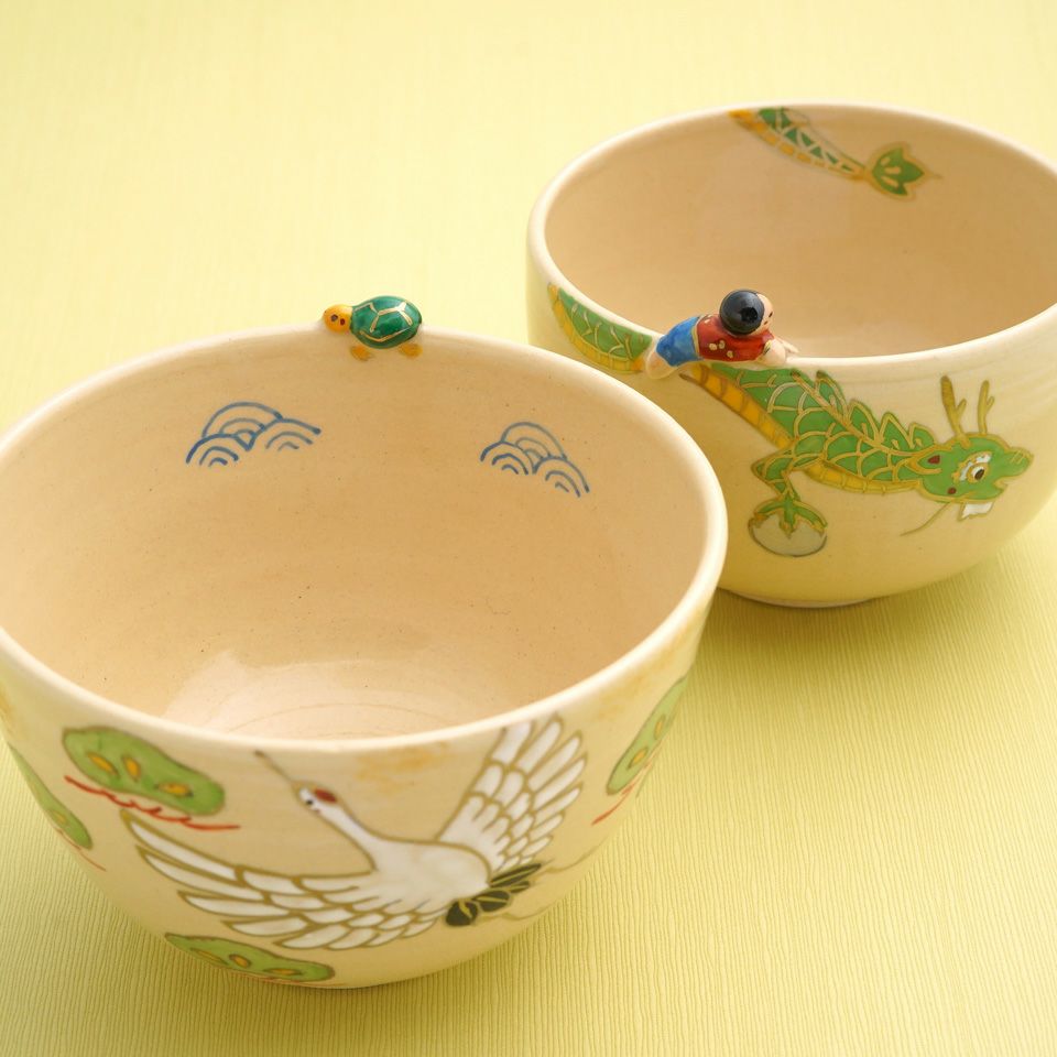 京焼・清水焼（京都府） 【京焼・清水焼】鶴亀 抹茶碗〈1個〉 |皿や鉢