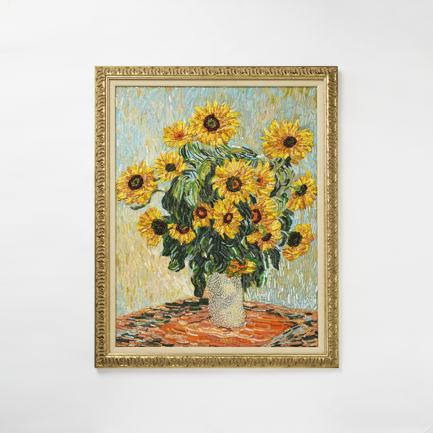 ☆秀作☆手書き油絵 クロード・モネ ひまわり 額付 絵画 ひまわり